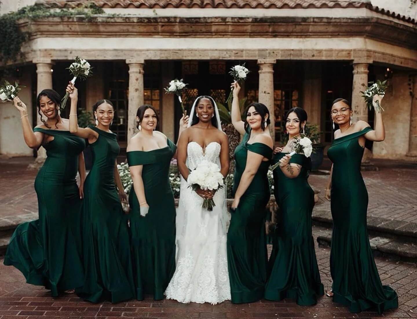 dark green wedding dresses